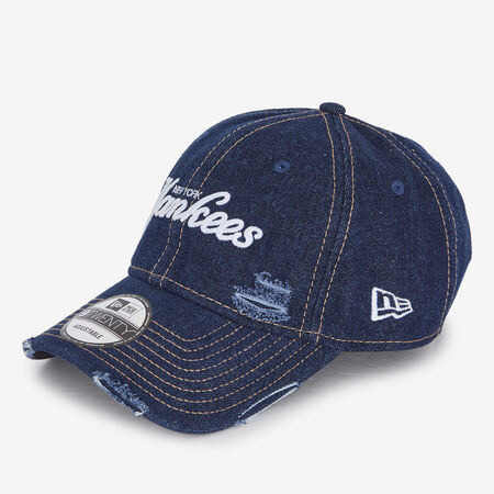 NEW ERA 9TWENTY NY DENIM DISTRESS BLU UOMO