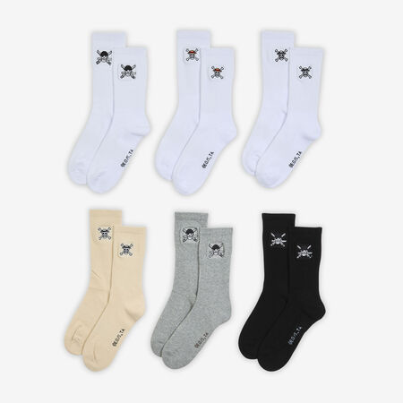 CHAUSSETTES X6 CREW ONE PIECE : BIANCO/BEIGE