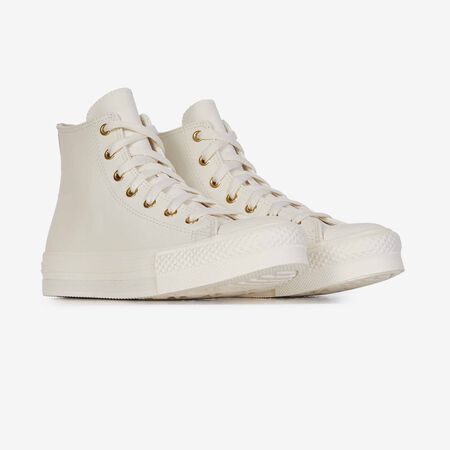 CONVERSE chuck taylor all star CHUCK TAYLOR ALL STAR EVA LIFT HI LEATHE BEIGE/DORATO RAGAZZO