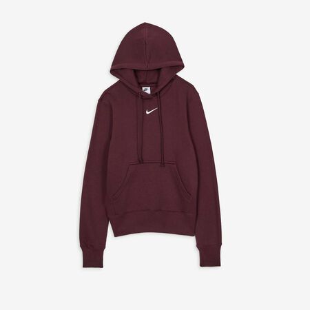 NIKE HOODIE CLUB CENTERED LOGO BORDEAUX DONNA