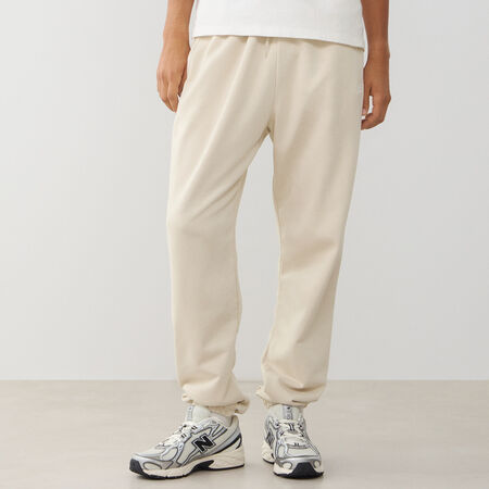NEW BALANCE PANT JOGGER SMALL LOGO FT BEIGE/BIANCO UOMO
