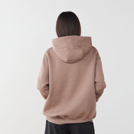 NIKE HOODIE PHOENIX LONG OVERSIZED MARRONE/BIANCO DONNA