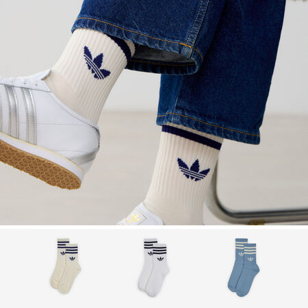 ADIDAS ORIGINALS CHAUSSETTES X3 CREW 3 STRIPES BIANCO/BLU UNISEX
