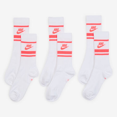 NIKE CHAUSSETTES X3 CREW STRIPE BIANCO/ROSA UOMO