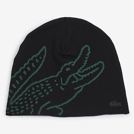BEANIE LOGO REVERSIBLE : NERO/VERDE