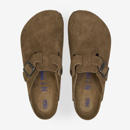 BIRKENSTOCK BOSTON SUEDE DARK TEA MARRONE UOMO