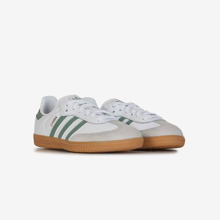 ADIDAS ORIGINALS samba SAMBA OG BIANCO/VERDE BAMBINO