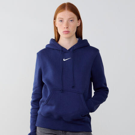NIKE HOODIE CLUB CENTERED LOGO BLU SCURO DONNA