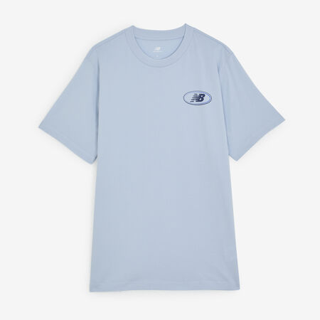NEW BALANCE TEE SHIRT OVAL LOGO BLU UOMO
