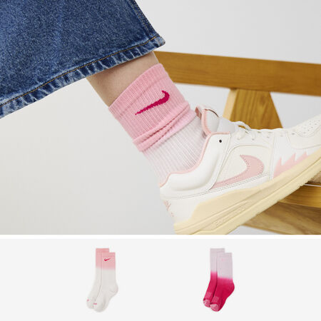 NIKE CHAUSSETTES X2 TYE DYE CREW BIANCO/ROSA UOMO