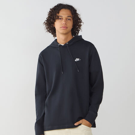 NIKE HOODIE CLUB KNIT NERO/BIANCO UOMO