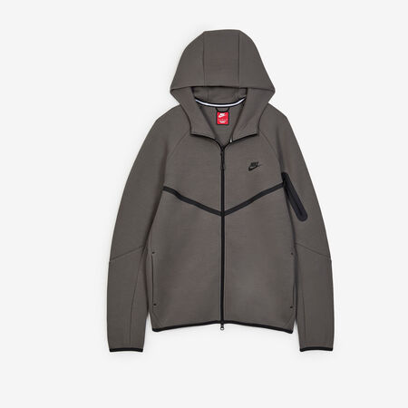 JACKET TECH FLEECE FZ : MARRONE/NERO