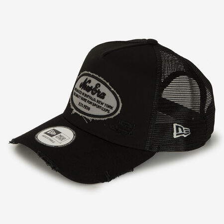NEW ERA TRUCKER NE OVAL DISTRESS PATCH NERO UOMO