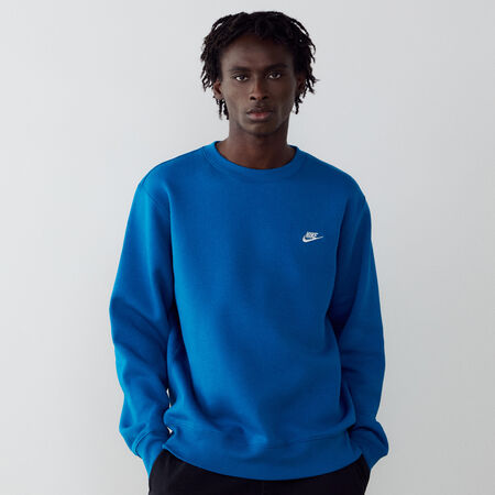 NIKE SWEAT CREW CLUB BLU/BIANCO UOMO