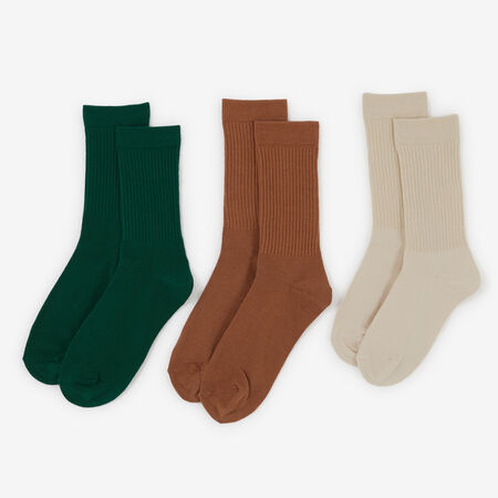 COURIR BOTANICAL CREW 3PK MARRONE/BEIGE UNISEX