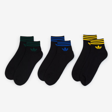 ADIDAS ORIGINALS CHAUSSETTES X3 ANKLE TREFOIL NERO/BLU UOMO
