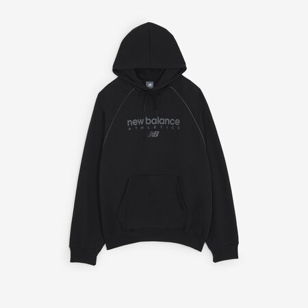 NEW BALANCE HOODIE LINEAR GRAPHIC NERO UOMO