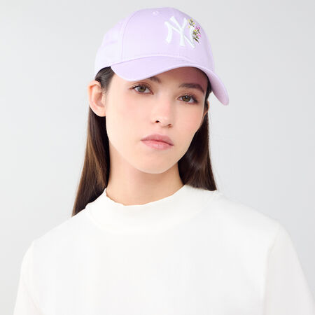 NEW ERA 9FORTY WOMEN NY FLORAL EMBROIDERY LILLA/BIANCO DONNA