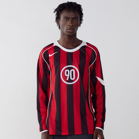 NIKE JERSEY T90 ENERGY LS ROSSO/NERO UOMO