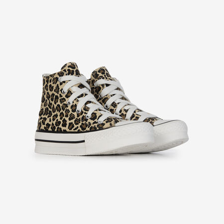 CONVERSE CHUCK TAYLOR ALL STAR EVA LIFT HI LEOPAR BEIGE/MARRONE BAMBINO