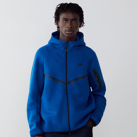 NIKE JACKET TECH FLEECE FZ BLU/NERO UOMO