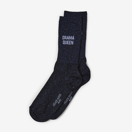 FELI CHAUSSETTES CREW DRAMA QUEEN GLITTER NERO DONNA