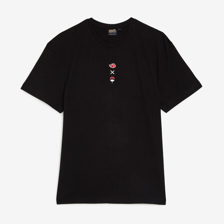NARUTO TEE SHIRT UCHIHA X AKATSUKI NERO UOMO