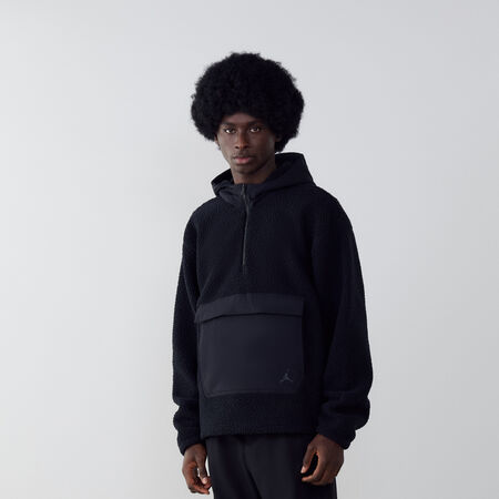 JORDAN HOODIE HALF-ZIP SHERPA NERO UOMO