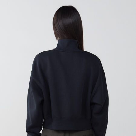 NIKE SWEAT CROP ZIP STYLE NOIR DONNA
