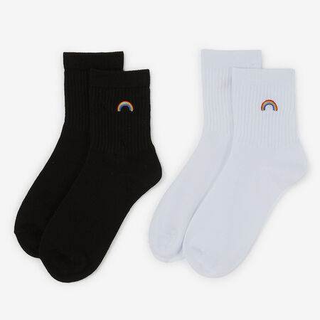 COURIR MID CREW RAINBOW 2PK BIANCO/NERO UNISEX