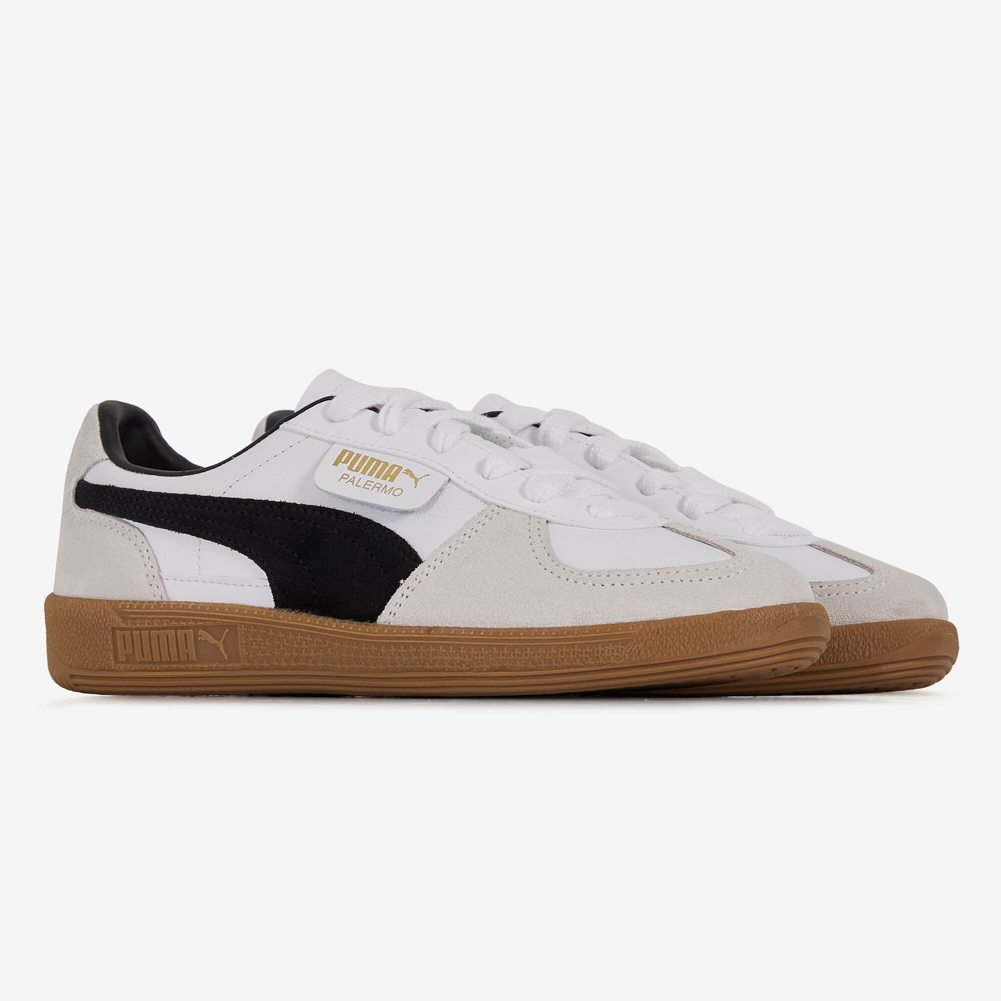 PUMA PALERMO LEATHER BIANCO NERO SNEAKER DONNA Courir