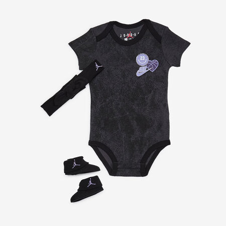 JORDAN 3 PC SET BLING NERO/VIOLA NEONATO