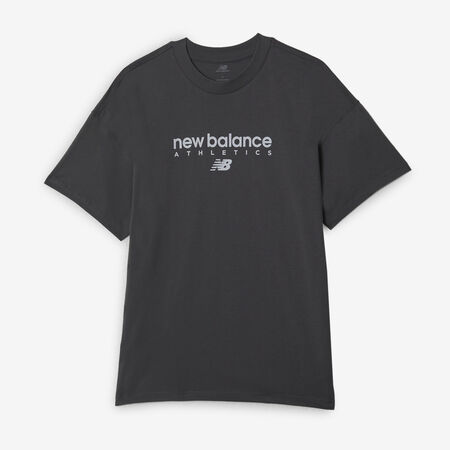 NEW BALANCE TEE SHIRT LINEAR GRAPHIC GRIGIO UOMO