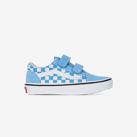 VANS old skool OLD SKOOL V CHECKERBOARD BLU/BIANCO BAMBINO