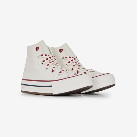 CONVERSE chuck taylor all star CHUCK TAYLOR EVA LIFT HI VALENTINE BIANCO/ROJO BAMBINO