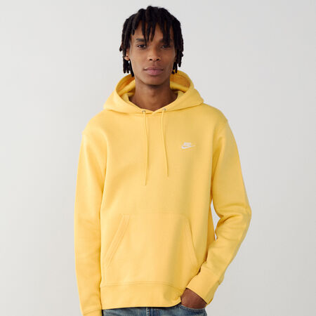 NIKE HOODIE CLUB SMALL LOGO GIALLO/BIANCO UOMO