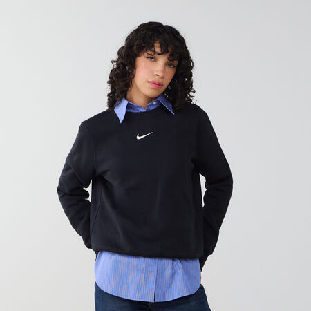 NIKE SWEAT CREW CLUB CENTERED LOGO NERO/BIANCO DONNA