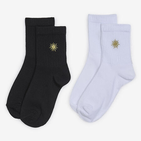 COURIR MID CREW SUNSHINE 2PK BIANCO/NERO UNISEX