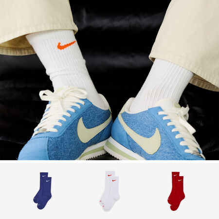 NIKE CHAUSSETTES X3 EVERYDAY MID ROSSO/BIANCO UOMO