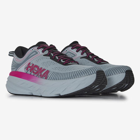 HOKA BONDI 7 GRIGIO/ROSA DONNA