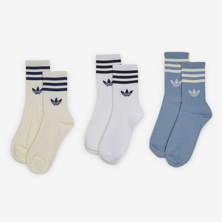 ADIDAS ORIGINALS CHAUSSETTES X3 CREW 3 STRIPES BIANCO/BLU UNISEX