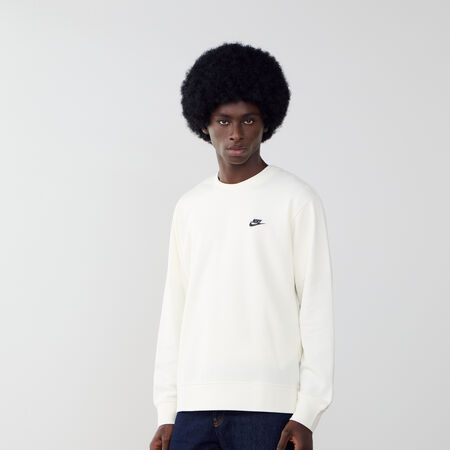 NIKE SWEAT CREW CLUB FT ECRU/NERO UOMO