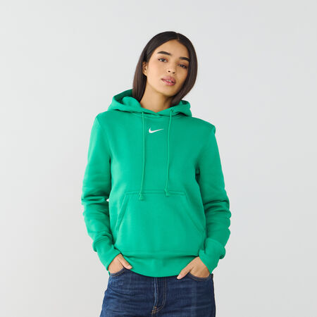 NIKE HOODIE CLUB CENTERED LOGO VERDE/BIANCO DONNA