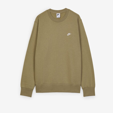 NIKE SWEAT CREW CLUB BEIGE/BIANCO UOMO