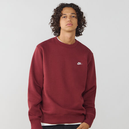 NIKE SWEAT CREW CLUB BORDEAUX/BIANCO UOMO