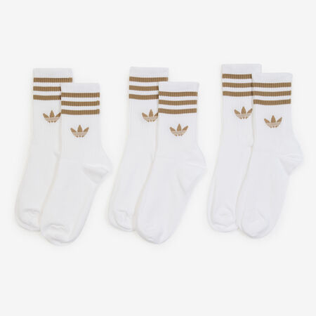 ADIDAS ORIGINALS CHAUSSETTES X3 CREW 3 STRIPES BIANCO/MARRONE UNISEX