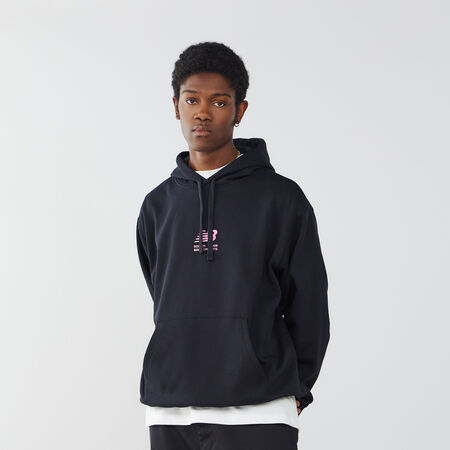 NEW BALANCE HOODIE EMBRO LOGO BOSTON 06 NERO/ROSA UOMO