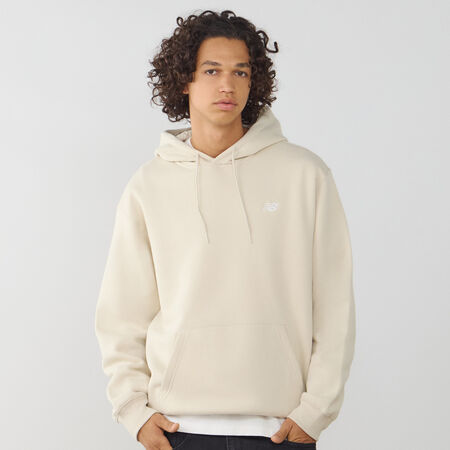 NEW BALANCE HOODIE SMALL LOGO BEIGE/BIANCO UOMO