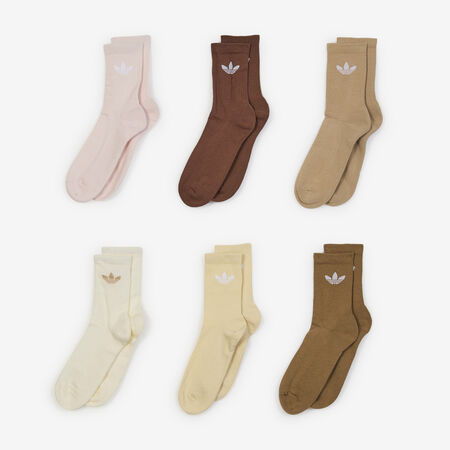 ADIDAS ORIGINALS CHAUSSETTES X6 CREW CUSHION BEIGE/MARRONE UNISEX