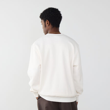CHAMPION SWEAT CREW EMBROIDERED LOGO BEIGE UOMO